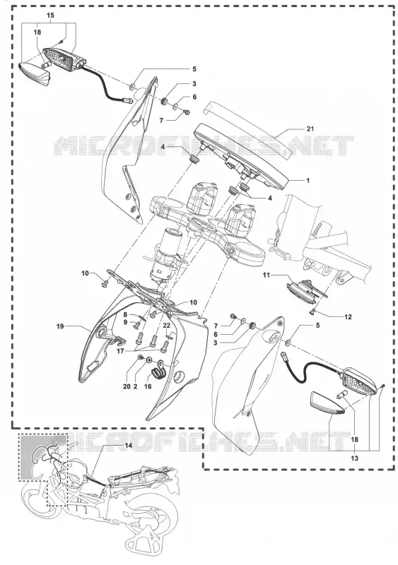 DASHBOARD - KNIPPERLICHT MV Agusta moto BRUTALE 2014 BRUTALE 675  BRUTALE 675