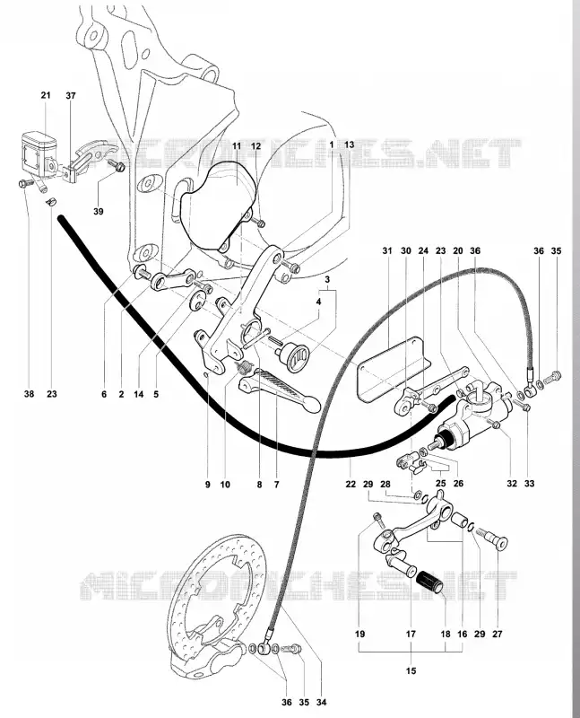 VOETSTEUN RECHTS MV Agusta moto BRUTALE 2007 BRUTALE 910S  BRUTALE 910S