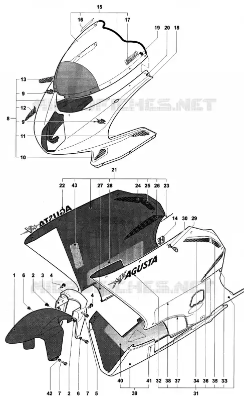 KUIPDEEL  MV Agusta moto F4 2000 F4 750 SERIE ORO  F4 750 SERIE ORO
