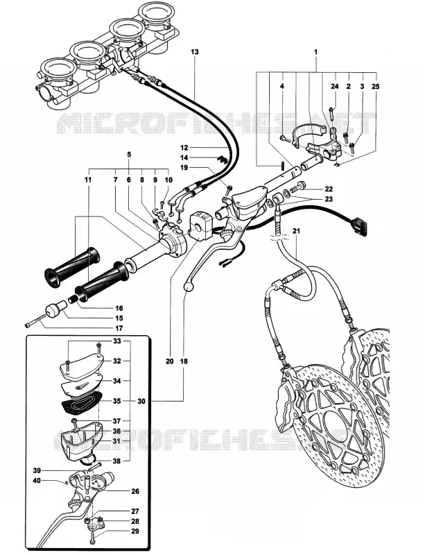 STUURHELFT RECHTS MV Agusta moto F4 1999 F4 750S  F4 750S