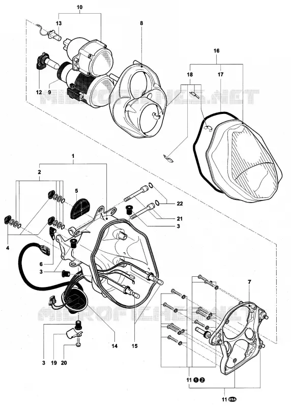 KOPLAMP MV Agusta moto F4 2005 F4 AGO  F4 AGO