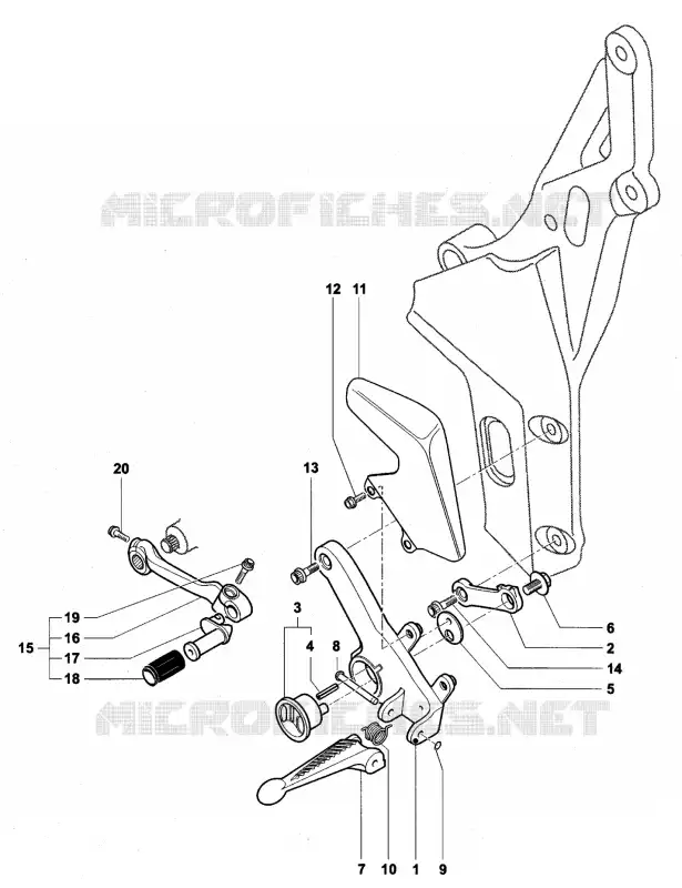 VOETSTEUN LINKS  MV Agusta moto F4 2009 F4 312RR 1078  F4 312RR 1078