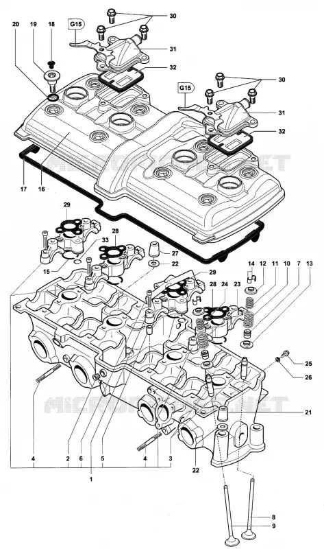 CILINDERKOP MV Agusta moto F4 2009 F4 312RR 1078 1+1  F4 312RR 1078 1+1